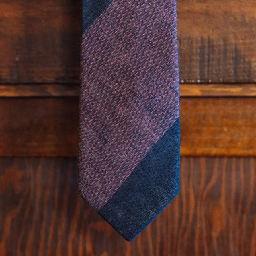 Heathered Stripe Cotton Necktie
